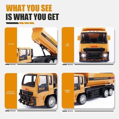 Remote Control Dump Truck 2.4GHz RC Construction Vehicle with LED