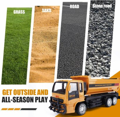 Remote Control Dump Truck 2.4GHz RC Construction Vehicle with LED