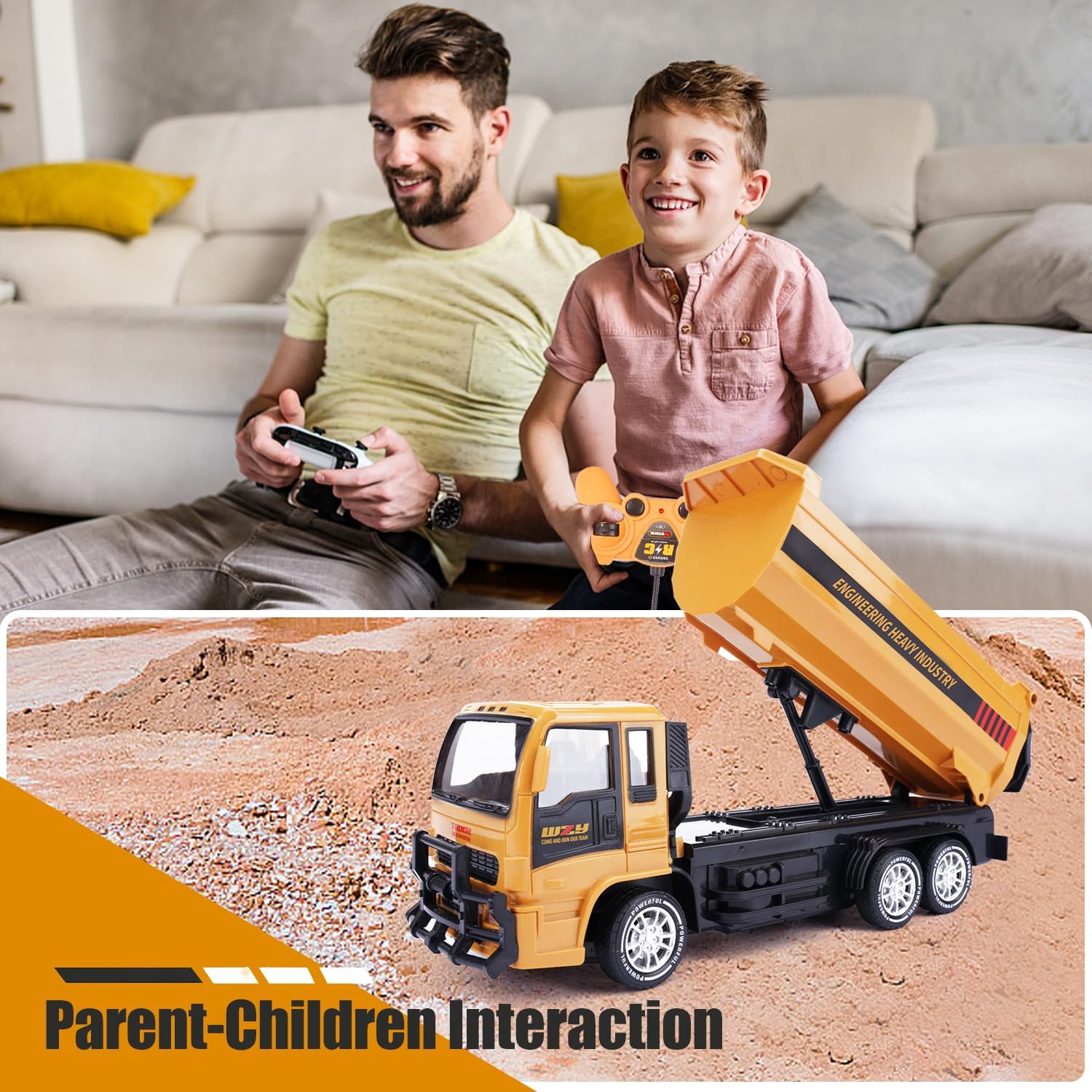 Remote Control Dump Truck 2.4GHz RC Construction Vehicle with LED Remote Control Dump Truck 2.4GHz RC Construction Vehicle with LED