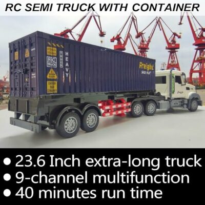 Remote Control Semi Truck with Trailer 1:24 Scale RC Container Truck