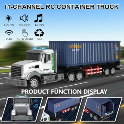 Remote Control Semi Truck with Trailer 1:24 Scale RC Container Truck
