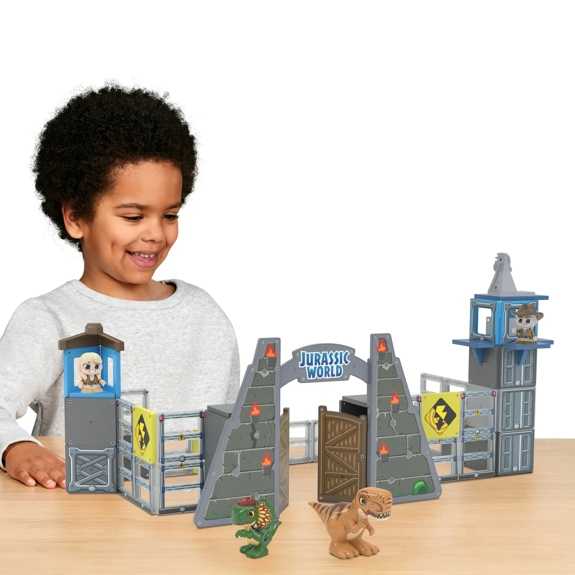 Tile Town Jurassic World Dino Escape Magnetic Tiles Building Set and Figures Tile Town Jurassic World Dino Escape Magnetic Tiles Building Set and Figures