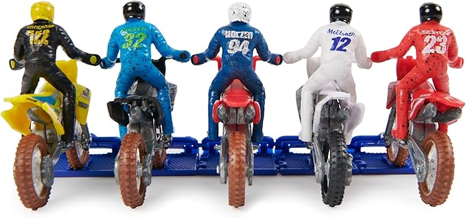 Authentic 5 Pack of 1:24 Scale Die-Cast Motorcycles with Rider Figure