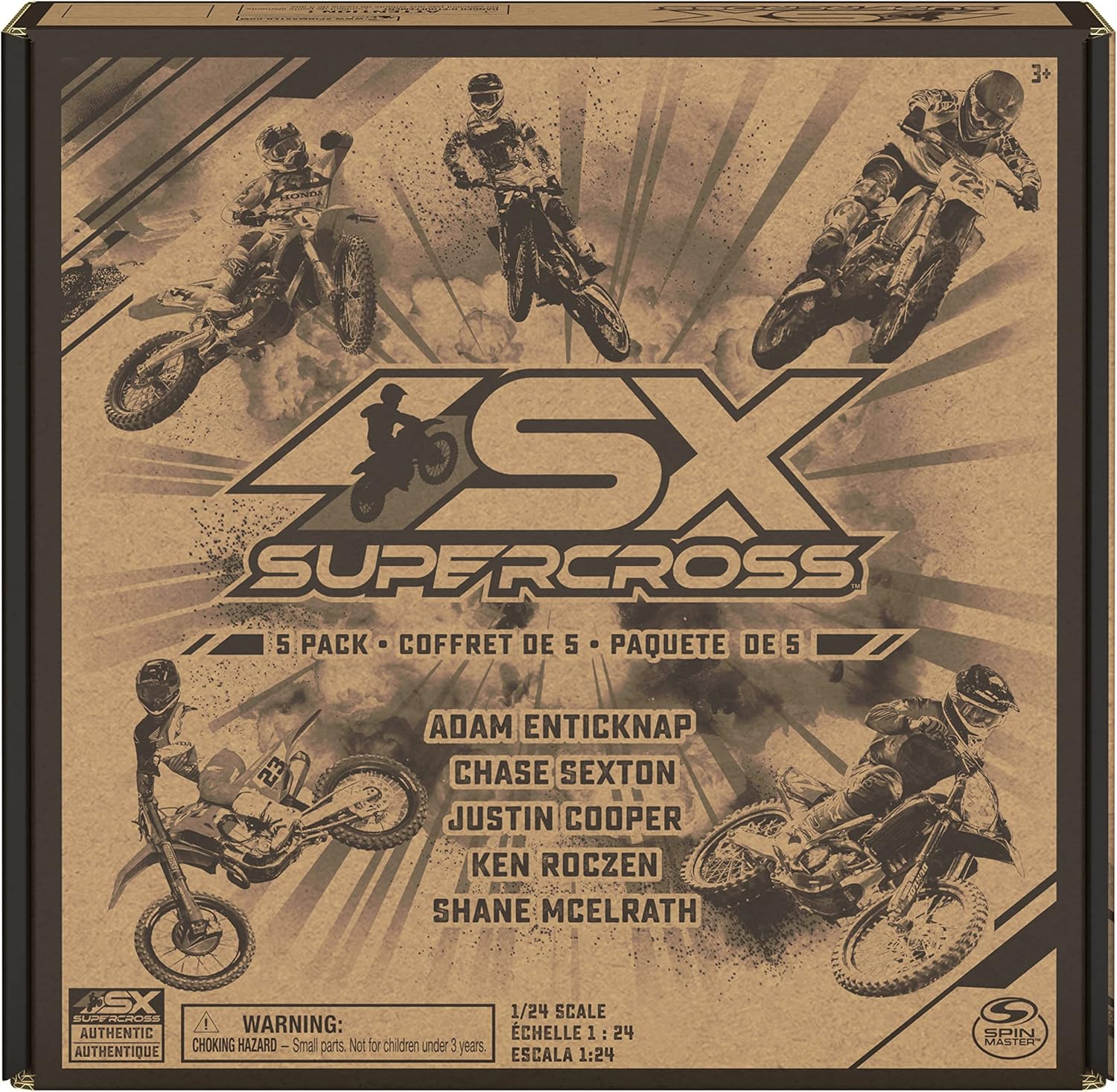 Authentic 5 Pack of 1:24 Scale Die-Cast Motorcycles with Rider Figure Authentic 5 Pack of 1:24 Scale Die-Cast Motorcycles with Rider Figure