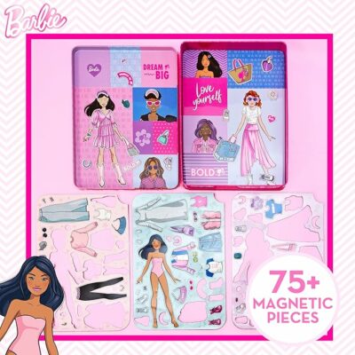 Barbie D.I.Y. Magnetic Play Set 75 Pieces 3 Magnetic Dolls Crafts for Kids