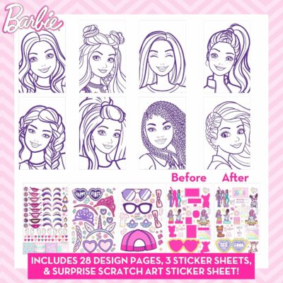Barbie Magazine Create Hair & Makeup Looks with 130+ Stencils Pretend Make Up