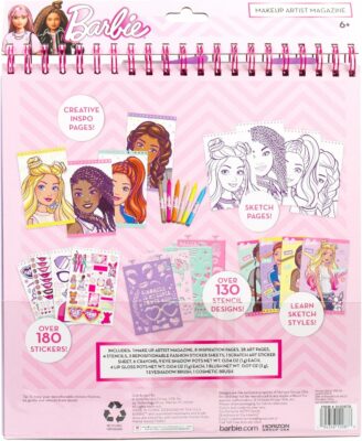 Barbie Magazine Create Hair & Makeup Looks with 130+ Stencils Pretend Make Up
