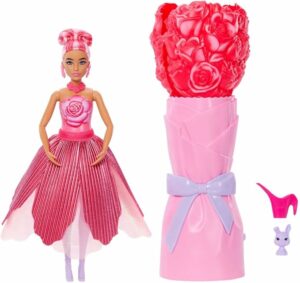 Barbie Petal Pop Scented Doll with Rose Dress & Accessories
