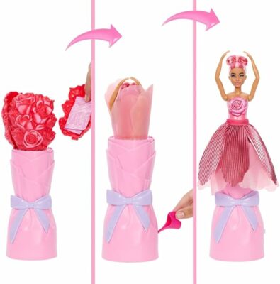 Barbie Petal Pop Scented Doll with Rose Dress & Accessories