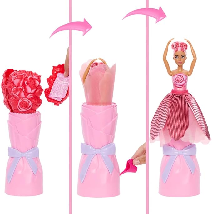 Barbie Petal Pop Scented Doll with Rose Dress & Accessories Barbie Petal Pop Scented Doll with Rose Dress & Accessories