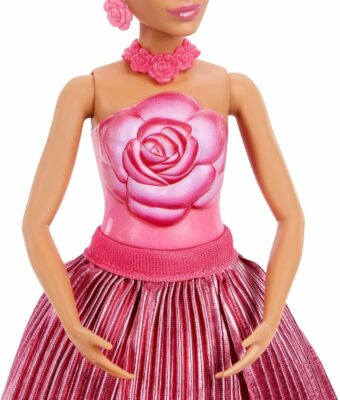 Barbie Petal Pop Scented Doll with Rose Dress & Accessories