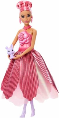 Barbie Petal Pop Scented Doll with Rose Dress & Accessories