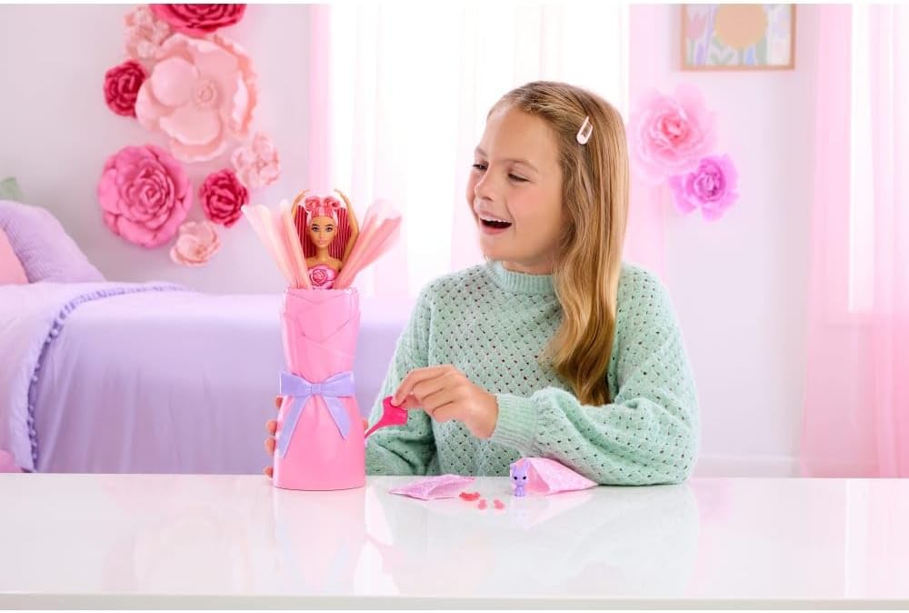 Barbie Petal Pop Scented Doll with Rose Dress & Accessories Barbie Petal Pop Scented Doll with Rose Dress & Accessories