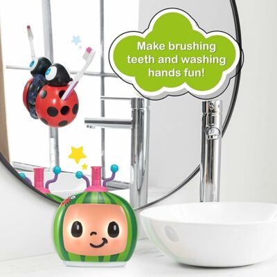 CoComelon Toys Musical Buddies Singing Soap Dispenser and Toothbrush Holder