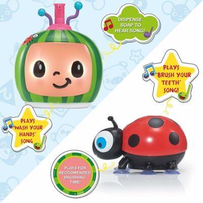 CoComelon Toys Musical Buddies Singing Soap Dispenser and Toothbrush Holder
