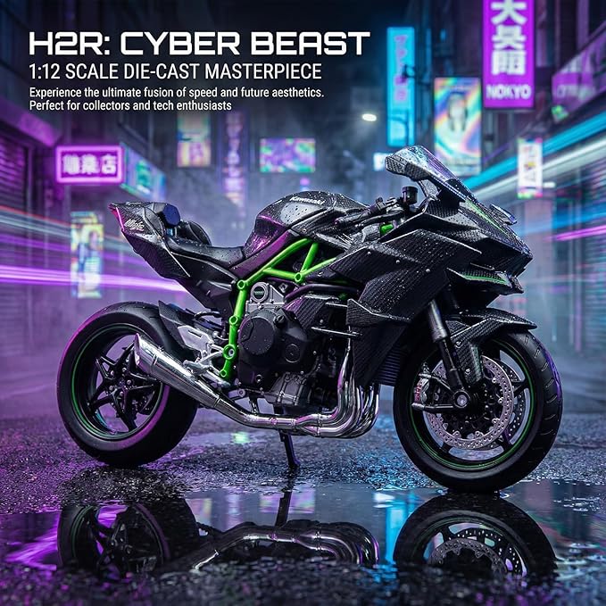 Compatible for Kawasaki Ninja H2R Motorcycle Model Toy Die-cast Metal Compatible for Kawasaki Ninja H2R Motorcycle Model Toy Die-cast Metal