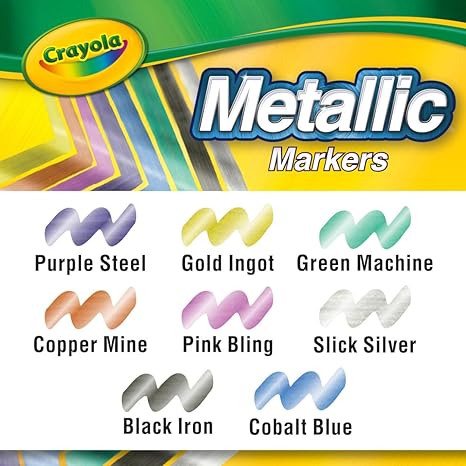 Crayola Metallic Markers Art Supplies 8 Count Crayola Metallic Markers Art Supplies 8 Count