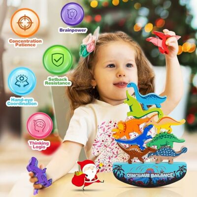 Dinosaur Wooden Stacking Montessori Toys for Kids