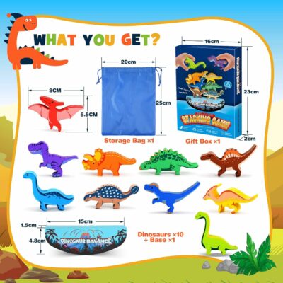 Dinosaur Wooden Stacking Montessori Toys for Kids