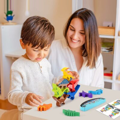 Dinosaur Wooden Stacking Montessori Toys for Kids