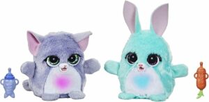 FurReal Fuzzalots Kitty and Bunny Color Change Interactive Feeding Toy