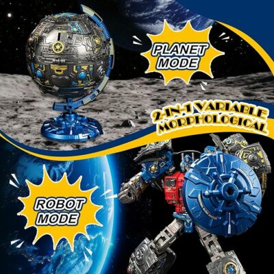 Globe Transforming Toy Transform into Robot Action Figure