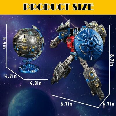 Globe Transforming Toy Transform into Robot Action Figure