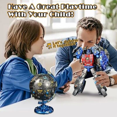 Globe Transforming Toy Transform into Robot Action Figure