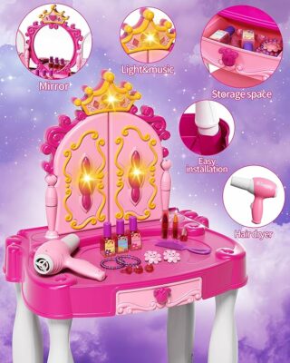 Kids Makeup Vanity Set with Accessories