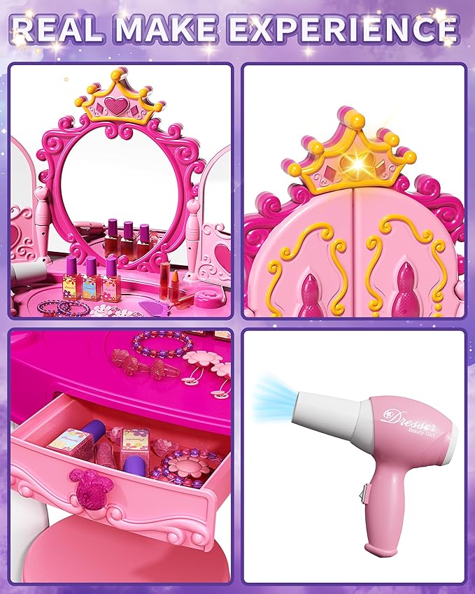 Kids Makeup Vanity Set with Accessories Kids Makeup Vanity Set with Accessories