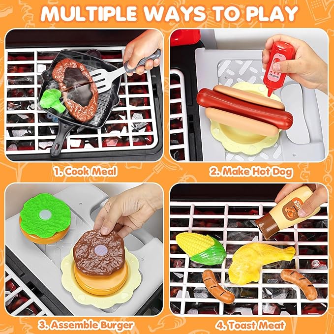 Kids Play Kitchen Toys BBQ Grill Playset Kids Play Kitchen Toys BBQ Grill Playset