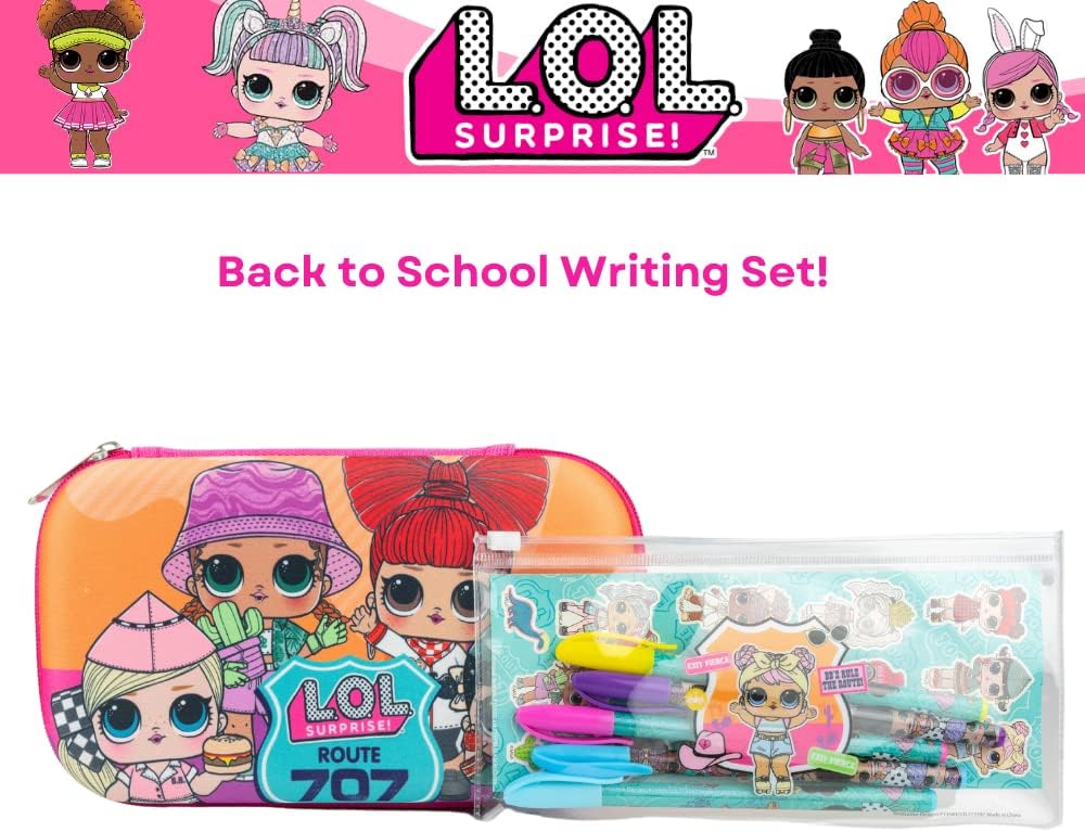 LOL Surprise Dolls Pencil Case Set with LOL Stickers and Gel Pens LOL Surprise Dolls Pencil Case Set with LOL Stickers and Gel Pens
