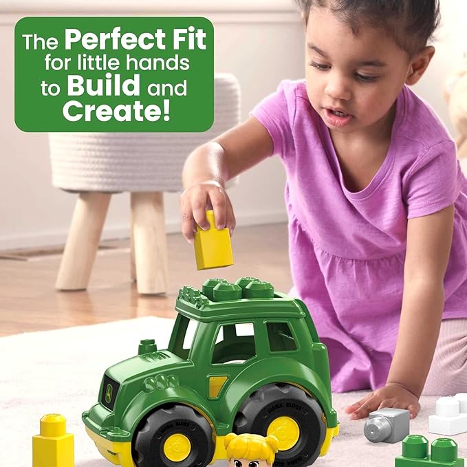 MEGA BLOKS John Deere Lil’ Tractor with 6 Pieces and Storage Blocks Toy Set MEGA BLOKS John Deere Lil’ Tractor with 6 Pieces and Storage Blocks Toy Set