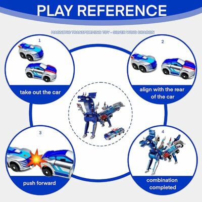 Magnetic car Transformer Toy Transform into Dinosaur Robot Car Set