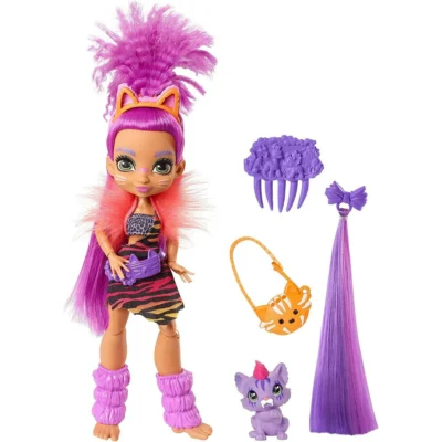 Mattel Cave Club Roaralai Doll Playset with Dinosaur Pet 5 Pieces