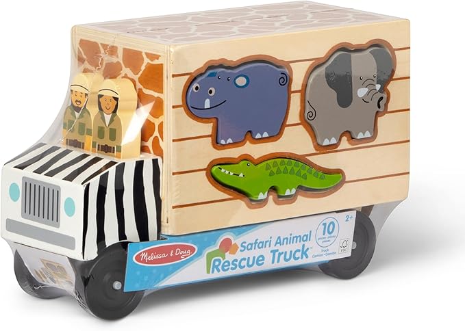 Melissa & Doug Animal Rescue Shape-Sorting Truck Wooden Toy Melissa & Doug Animal Rescue Shape-Sorting Truck Wooden Toy