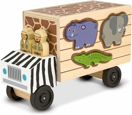 Melissa & Doug Animal Rescue Shape-Sorting Truck Wooden Toy