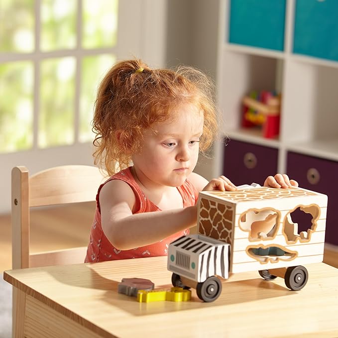Melissa & Doug Animal Rescue Shape-Sorting Truck Wooden Toy Melissa & Doug Animal Rescue Shape-Sorting Truck Wooden Toy