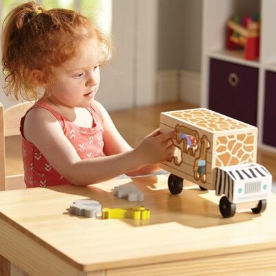 Melissa & Doug Animal Rescue Shape-Sorting Truck Wooden Toy