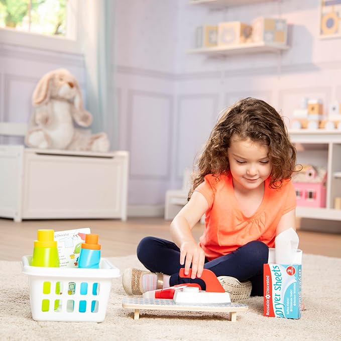 Melissa & Doug Laundry Basket Play Set with Wooden Iron and Accessories Melissa & Doug Laundry Basket Play Set with Wooden Iron and Accessories