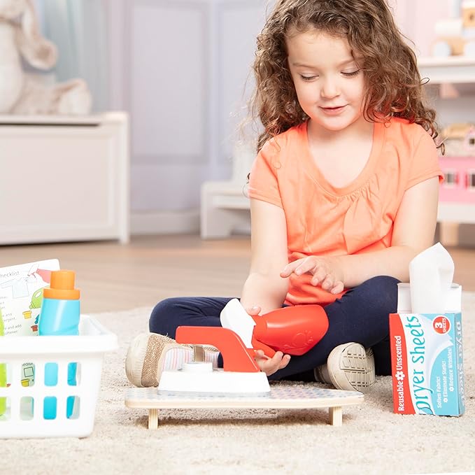 Melissa & Doug Laundry Basket Play Set with Wooden Iron and Accessories Melissa & Doug Laundry Basket Play Set with Wooden Iron and Accessories