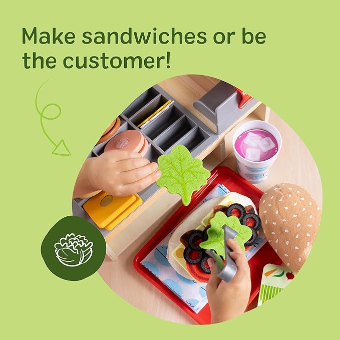 Melissa & Doug Slice Stack Serve Wooden Sandwich Counter Pretend Play Store Melissa & Doug Slice Stack Serve Wooden Sandwich Counter Pretend Play Store