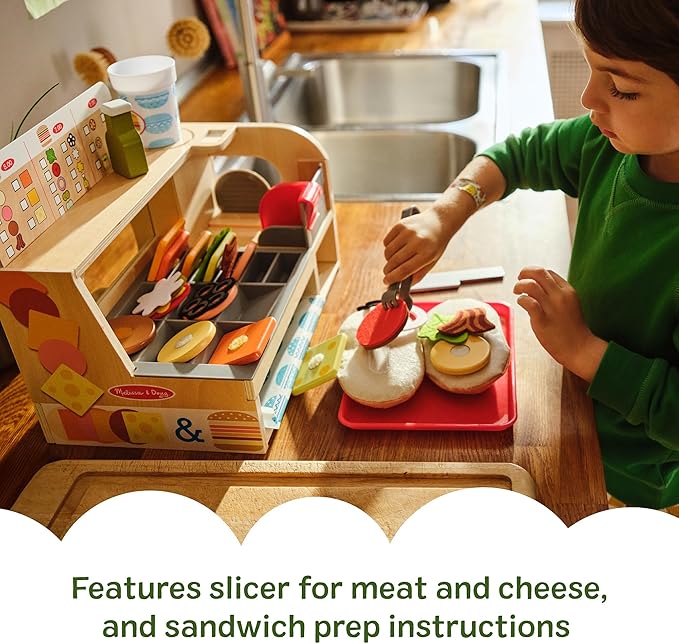 Melissa & Doug Slice Stack Serve Wooden Sandwich Counter Pretend Play Store Melissa & Doug Slice Stack Serve Wooden Sandwich Counter Pretend Play Store