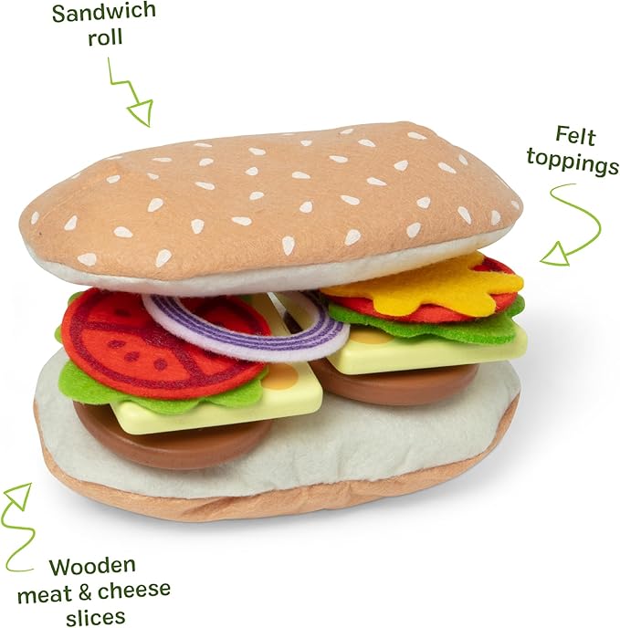Melissa & Doug Slice Stack Serve Wooden Sandwich Counter Pretend Play Store Melissa & Doug Slice Stack Serve Wooden Sandwich Counter Pretend Play Store