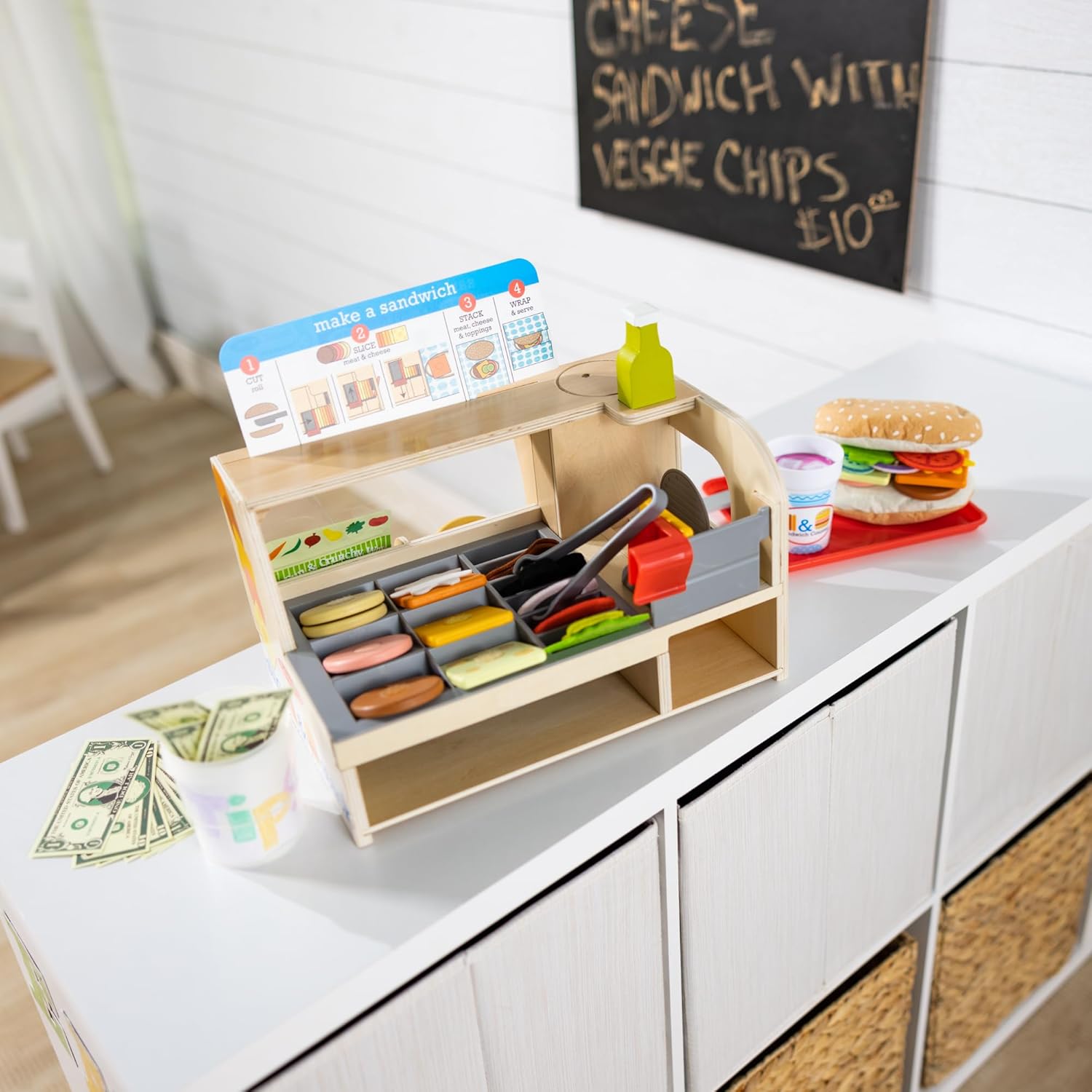 Melissa & Doug Slice Stack Serve Wooden Sandwich Counter Pretend Play Store Melissa & Doug Slice Stack Serve Wooden Sandwich Counter Pretend Play Store