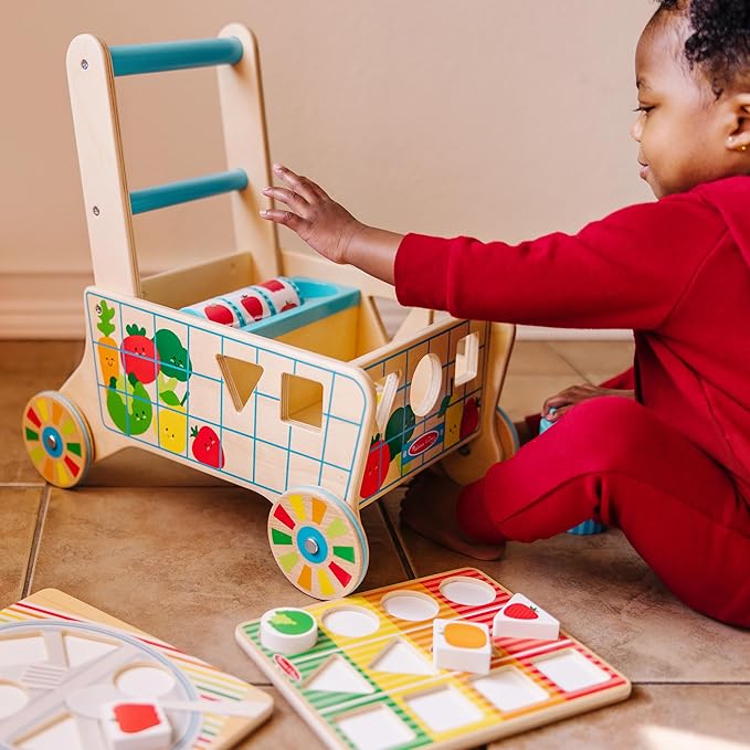 Melissa & Doug Wooden Shape Sorting Grocery Cart Melissa & Doug Wooden Shape Sorting Grocery Cart