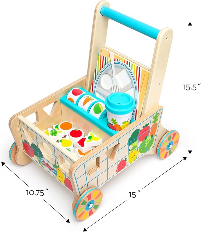 Melissa & Doug Wooden Shape Sorting Grocery Cart Melissa & Doug Wooden Shape Sorting Grocery Cart