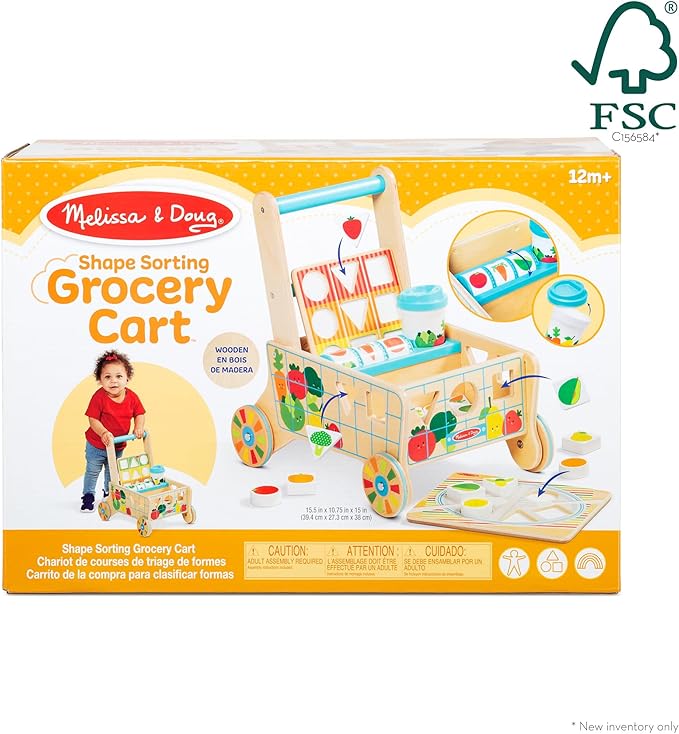 Melissa & Doug Wooden Shape Sorting Grocery Cart Melissa & Doug Wooden Shape Sorting Grocery Cart