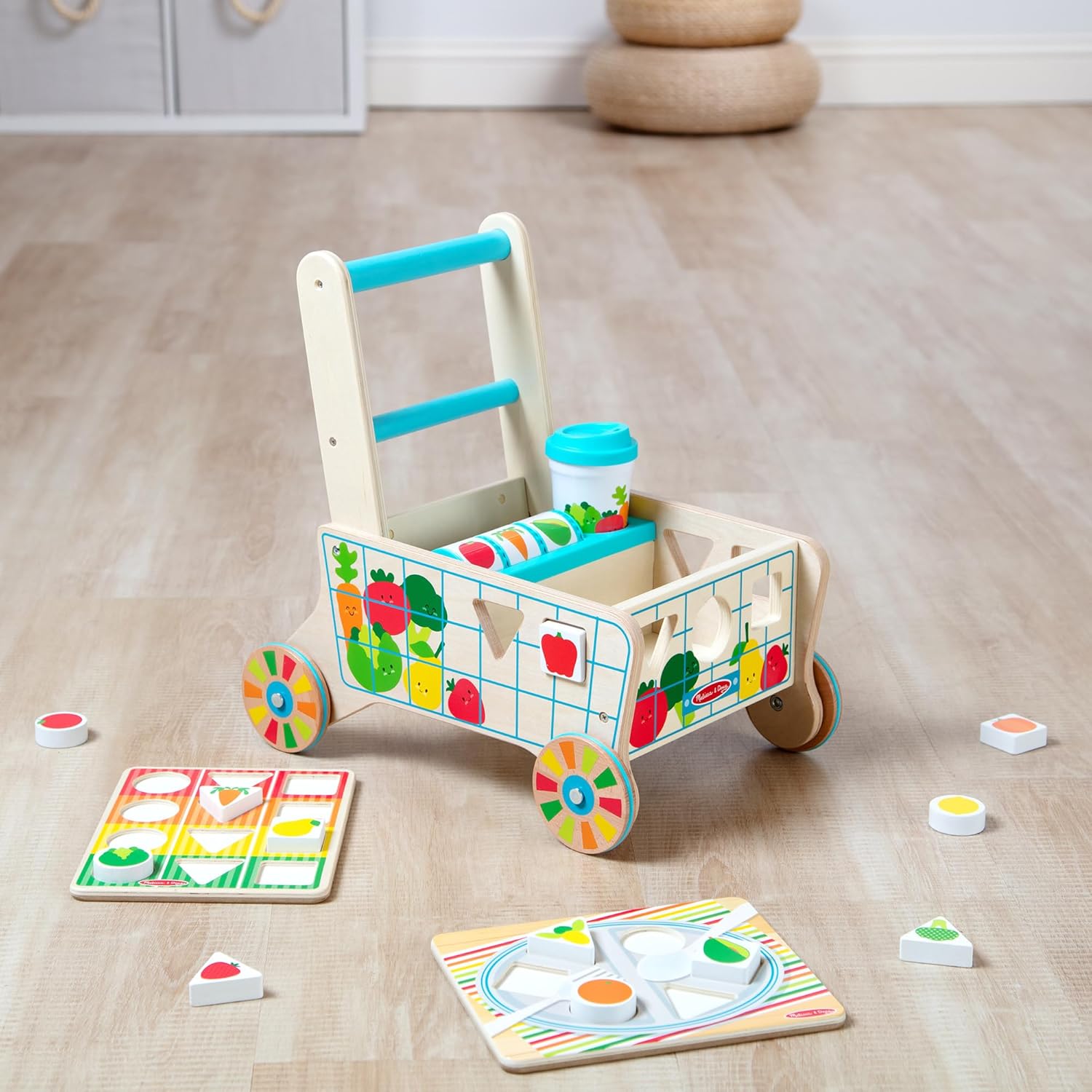 Melissa & Doug Wooden Shape Sorting Grocery Cart Melissa & Doug Wooden Shape Sorting Grocery Cart