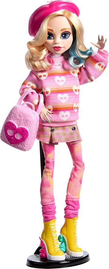 Monster High Doll Enid Sinclair Collectible in Pink Fashion with Beret Monster High Doll Enid Sinclair Collectible in Pink Fashion with Beret
